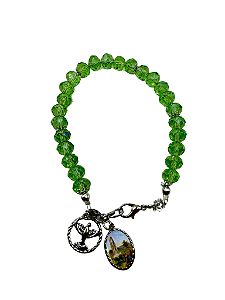 Kit Montagem Pulseira Erva Doce Transparente com Nsra de Fatima 8mm