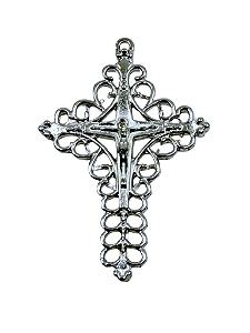 Crucifixo Rendado Niquelado