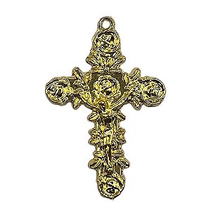 Cruz de Rosas média Dourada