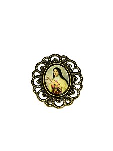 Entremeio / medalha Vintage ouro velho Santa teresinha