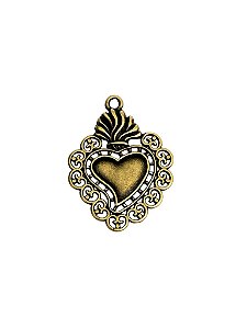 Pingente Coração Sagrado Rendado