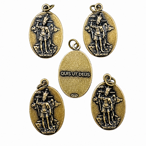 5 Medalhas São Miguel Monte Gargano Ouro Velho