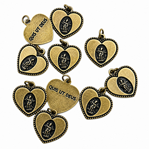 10 Medalhas Coração São Miguel Ouro Velho