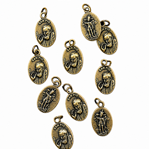10 Medalhas Padre Pio e São Miguel Monte Gargano Ouro Velho