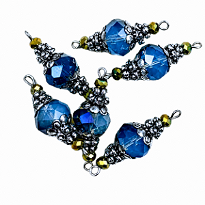Pai Nosso Pronto Azul Opalina 12mm Niquelado