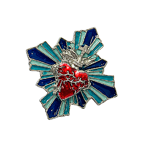 Broche Sagrado Coração de Jesus Niquel