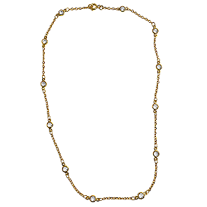 Colar Ponto Luz Dourado Folhado 5 Milessimos