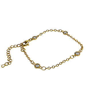 Pulseira com Ponto luz Dourada Folhada 5 Milessimos