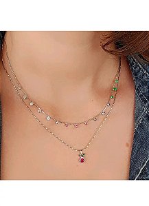 Choker com pingente cereja