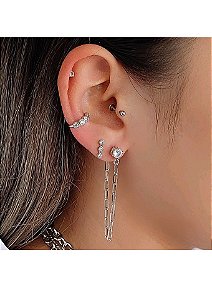 Piercing fake com zircônias banho de ródio