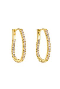 Argola organica banho de ouro