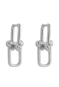 Brinco de elos no banho de ródio