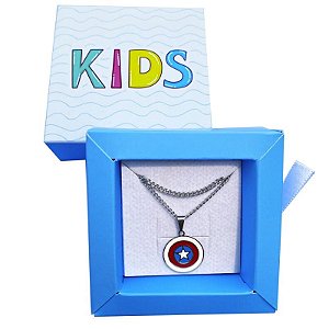 Conjunto pulseira e colar Capitão América