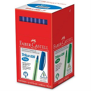 Caneta Esferográfica Trilux Ponta Fina Caixa 50 unid. - Faber Castell