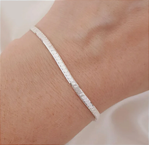 Pulseira fita diamantada 3mm folheada