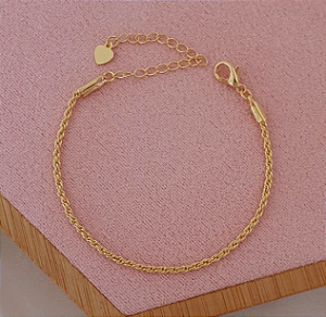 Pulseira Cordão Baiano 1,5mm Folheado