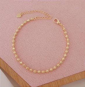 Pulseira Bolinha 2,7mm Folheado