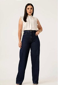 Calça Jeans Wide Leg Cintura Alta