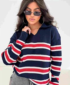 Blusa Polo Modal Listrada