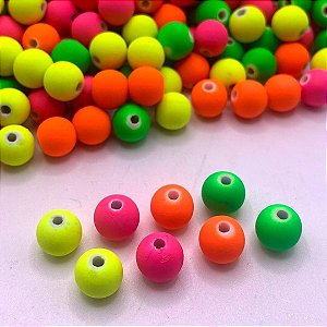 Miçangas Bolas Miçanga Bola Amarela Emborrachada 6mm - 40 gr