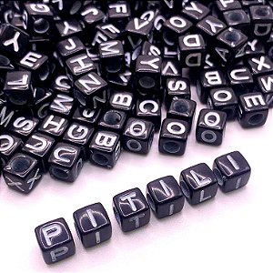 Miçanga Letra Quadrada 6mm 100g Artesanato - 600 peças