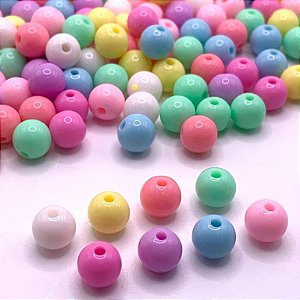 Miçangas Bola Color Candy Leitosa 8mm 100g Pérola - 330 Peças