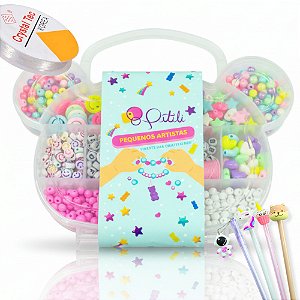 Kit Miçanga Infantil Colorida Para Pulseira e Colar 850 Pçs