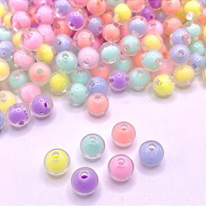 Miçangas Bola Em Resina 8mm Candy Color - Aprx 370 Peças
