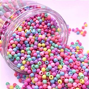 Miçangas Bola Color Candy Leitosa 4mm 100g - Aprx 3400 Peças