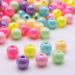 Miçangas Bola Candy Color Irizada 8mm 100g Pérola - Aprx 330 Peças