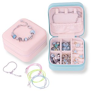 kit de pulseira berloque com porta joias luxo de ferro