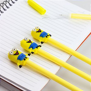 Caneta em Gel Minions Papelaria Fofa Kit com 6