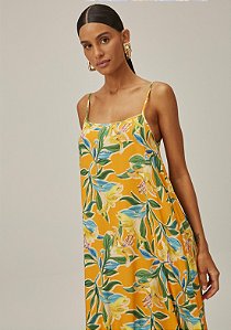 VESTIDO SUPER MID ESTAMPADO LARANJA LANÇA PERFUME