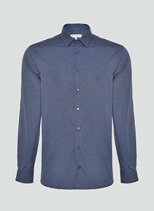 CAMISA ML SLIM MELANGE AZUL MARINHO DUDALINA