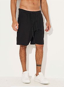 BERMUDA MOLETOM PRETO/MESCLA COLCCI