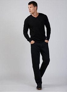 TRICOT  ESSENTIALS GOLA V PRETO DUDALINA