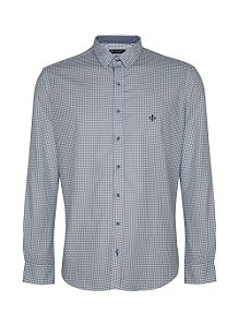 CAMISA ML SLIM MINI PRINT  BRANCO DUDALINA