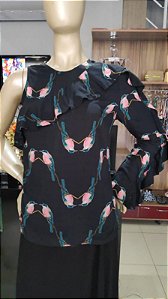 BLUSA ASSIMETRICA ESTAMPADA  THE KISS COLCCI