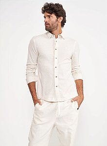 CAMISA LINHO  OFF/MARROM COLCCI