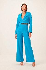 BLAZER CROPPED COM PREGAS AZUL MAR DIMY