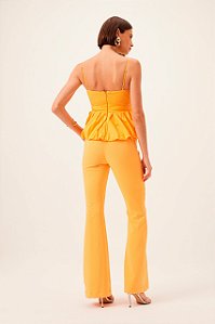 CALCA ALFAIATARIA FLARE LARANJA DIMY