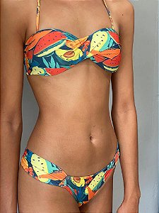 BIQUINI TRES PECAS FRUTAS  MORENA ROSA  P