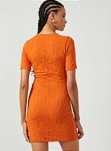 VESTIDO JACQUARD  LARANJA RUSSET COLCCI