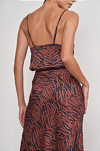 BLUSA ESTAMPADA TIGER MARROM COLCCI