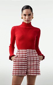 BLUSA TRICOT GOLA ALTA COM BABADO DIMY BLT33487
