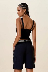 TOP CROPPED ALCAS PESPONTADAS PRETO MY PLACE