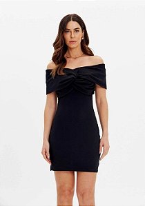 VESTIDO CURTO COM TORCAO PRETO LANÇA PERFUME