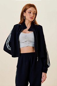 JAQUETA BOMBER C/ RETILINEA PRETO 0835501 MY PLACE