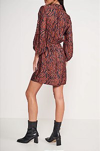 VESTIDO COLCCI  TIGER MARROM