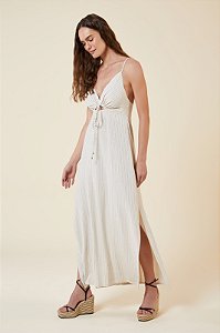 VESTIDO LONGO RISCA DE GIZ NATURAL MY PLACE